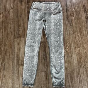 Varley Grey Snake Print High-Waist Leggings size Small